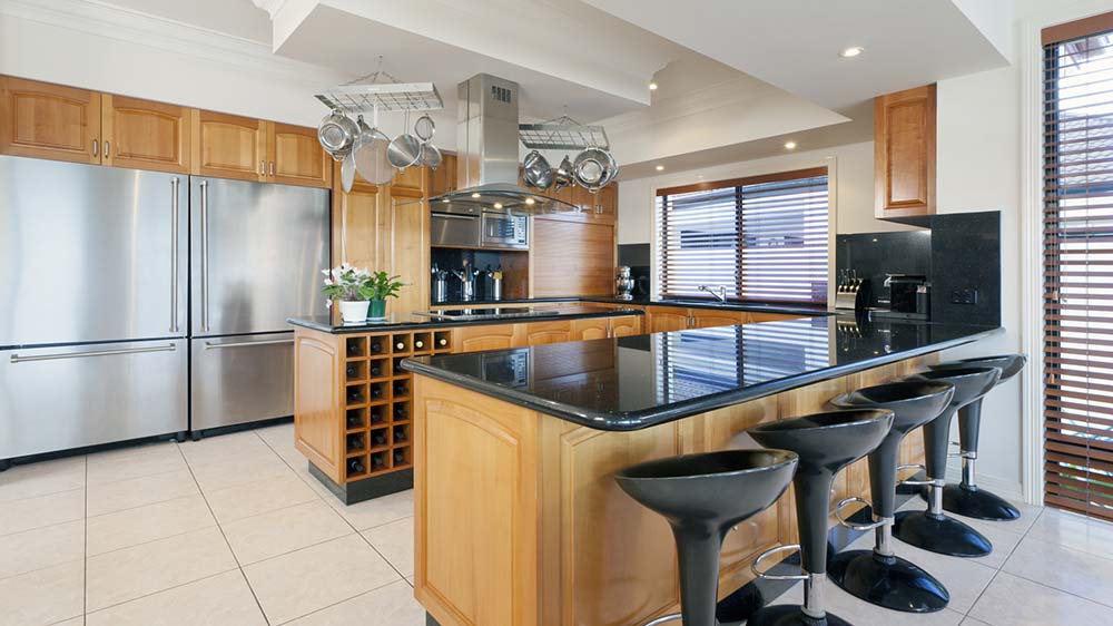 Stylish kitchen seen while preforming home inspection services 